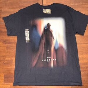 Hot Topic Superman Black Graphic Tee Large